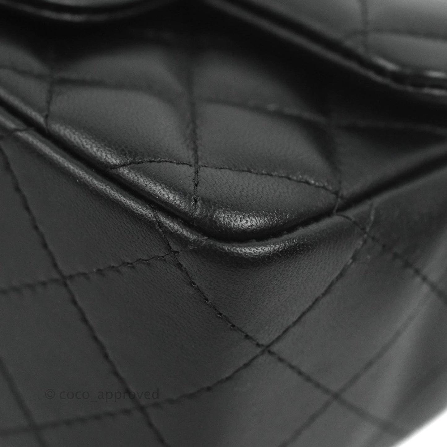 Chanel Quilted Mini Square Black Lambskin Gold Hardware