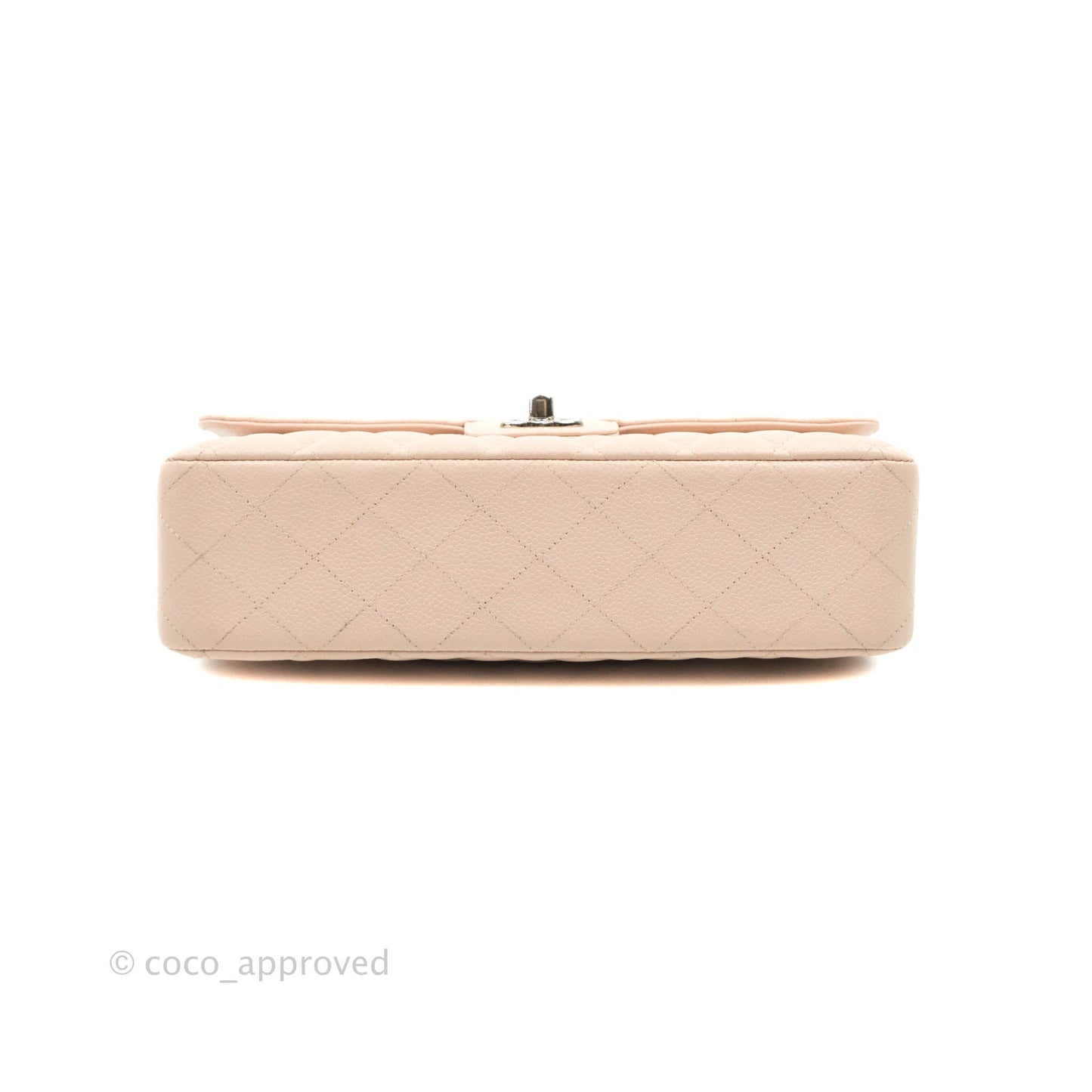 Chanel Classic M/L Medium Flap Quilted Sakura Pink Caviar Silver Hardware
