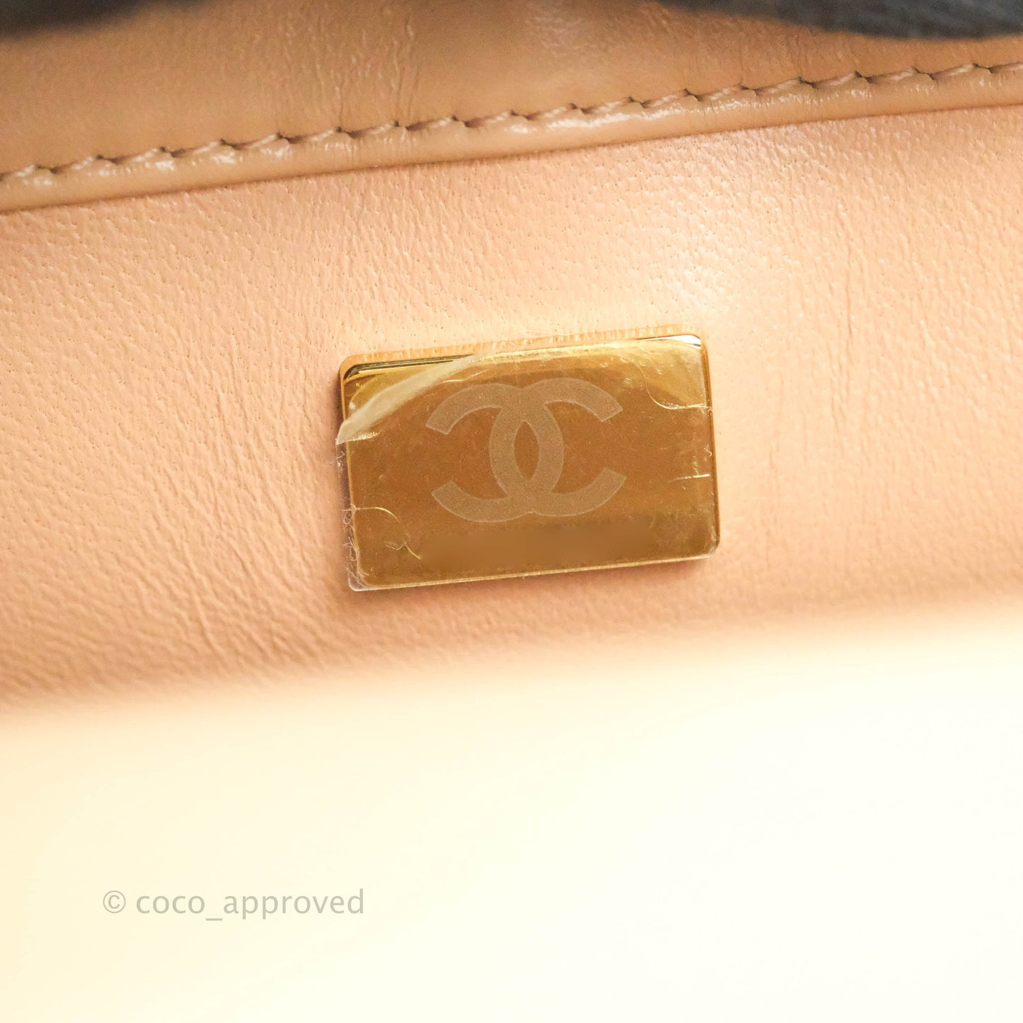 Chanel Quilted Perfect Fit Adjustable Beige Calfskin Gold Hardware 21A