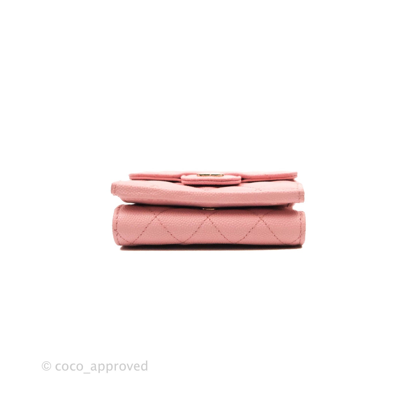 Chanel Quilted Small Classic Flap Trifold Wallet Pink Caviar Gold Hardware