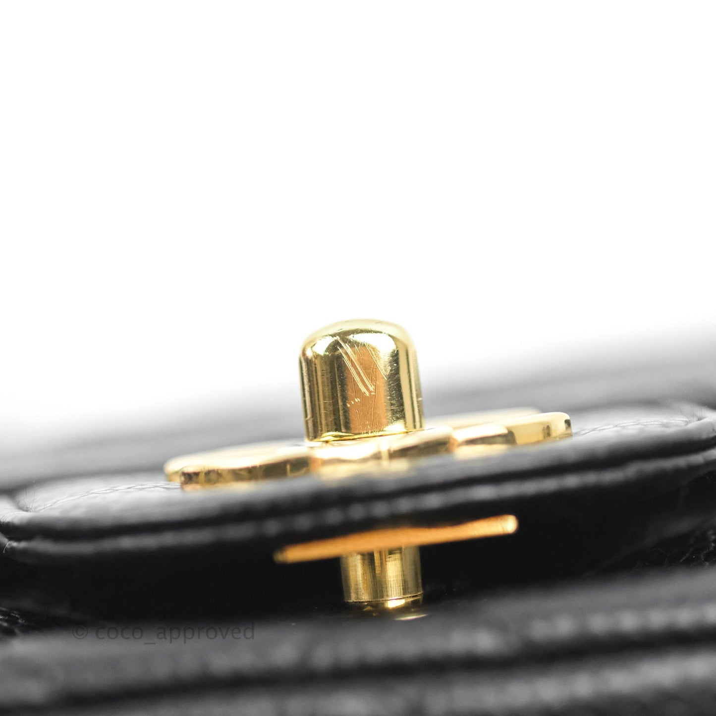Chanel Quilted Mini Square Flap Bag Black Caviar 24K Gold Hardware