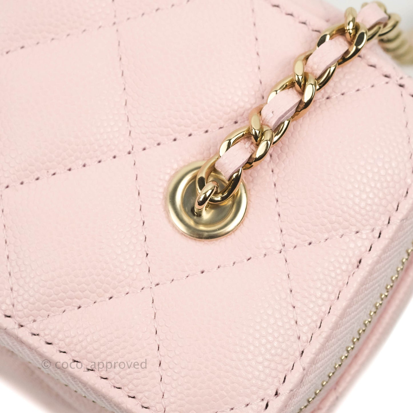 Chanel Classic Vanity with Chain Pink Caviar Gold Hardware