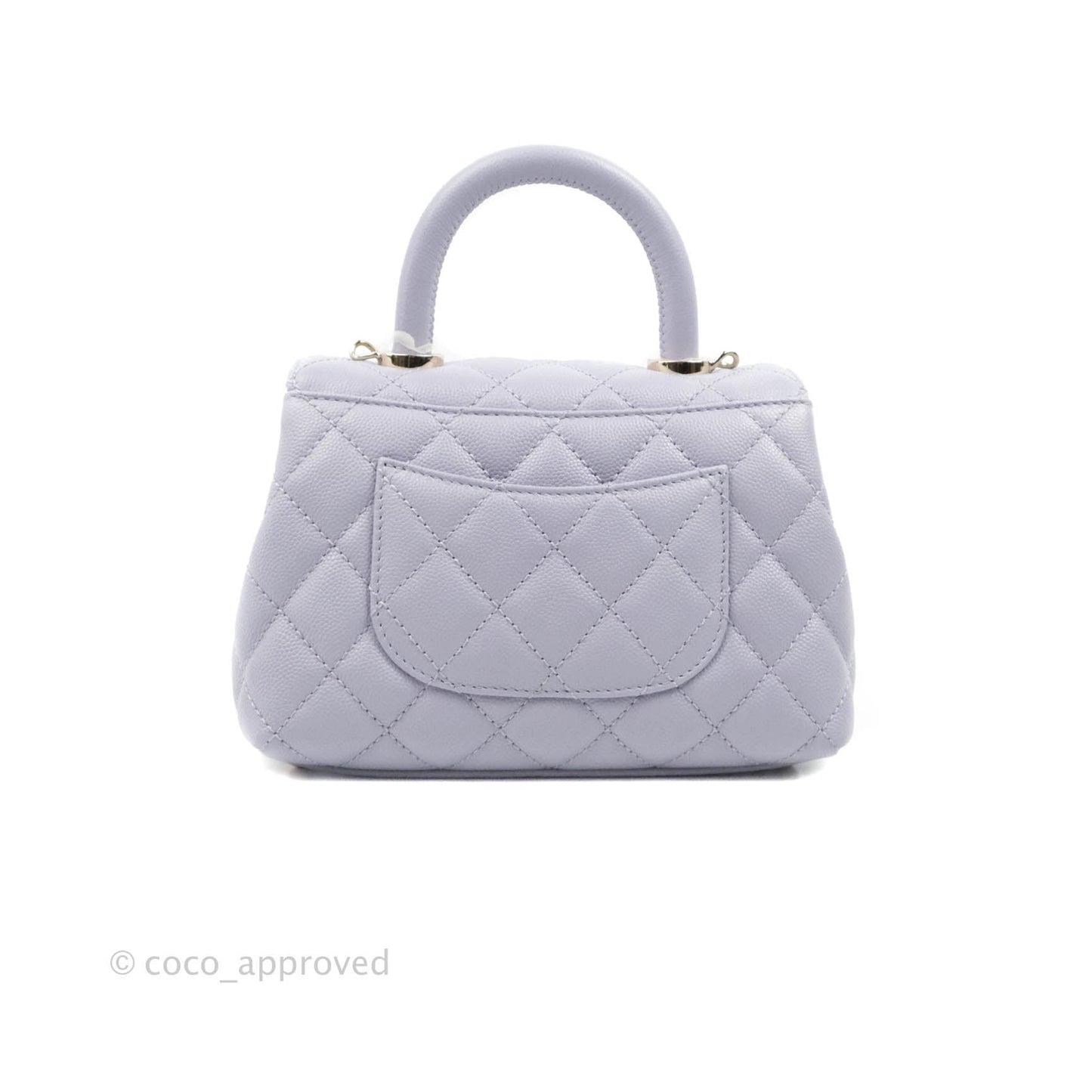 Chanel Mini Coco Handle Quilted Lilac Caviar Gold Hardware