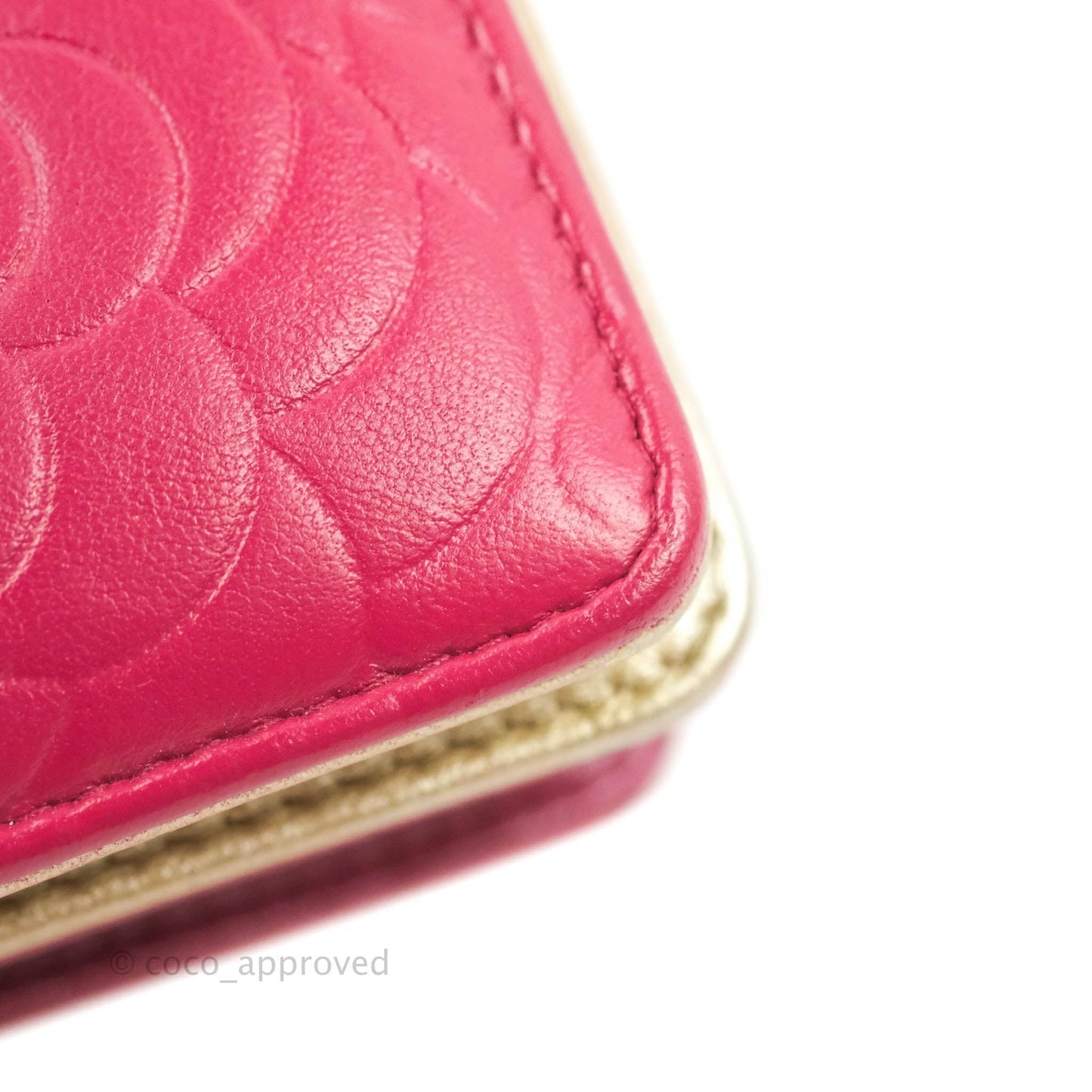 Chanel Wallet in Pink Camellia Embossed Lambskin