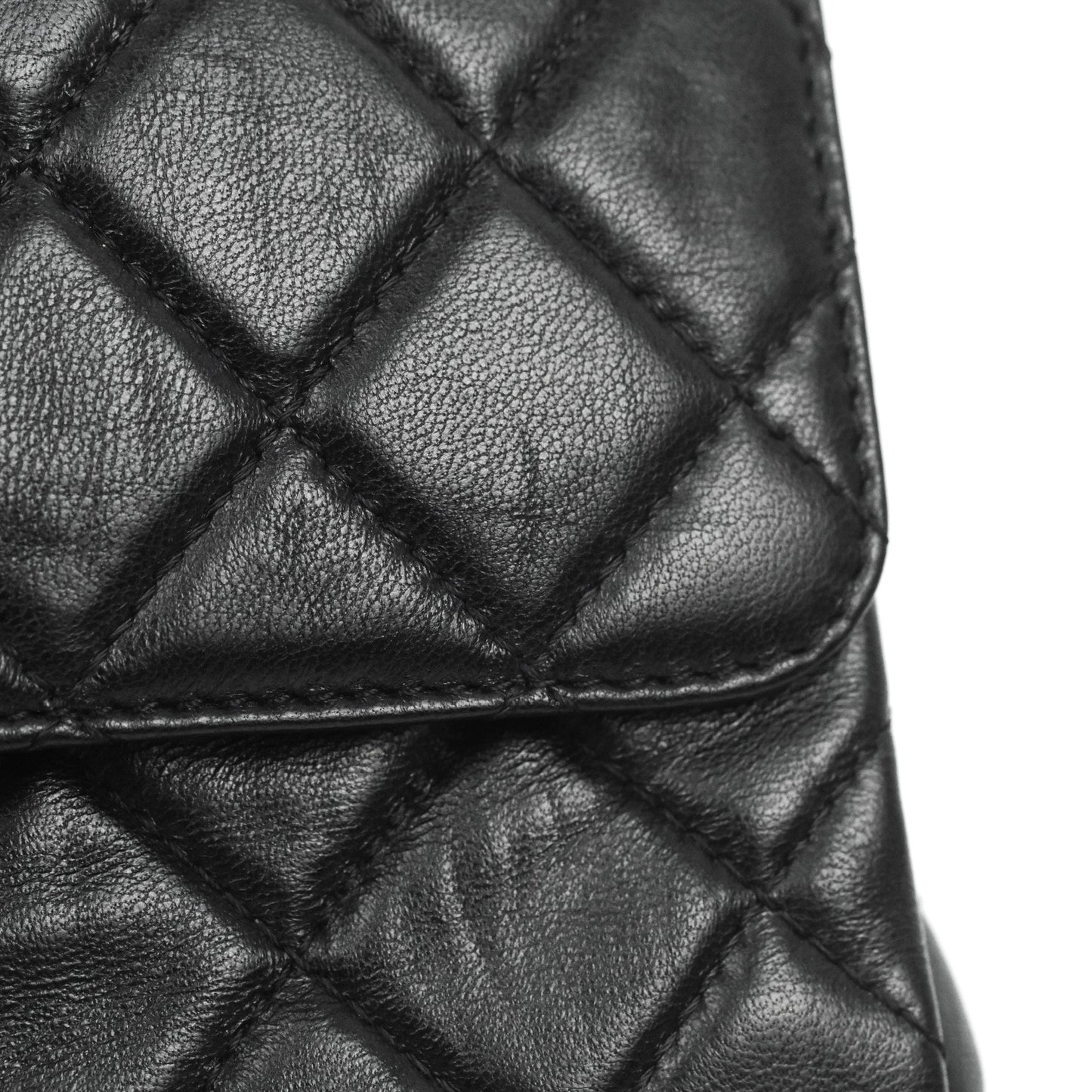 Chanel Flap Bag Black Lambskin Aged Gold Hardware