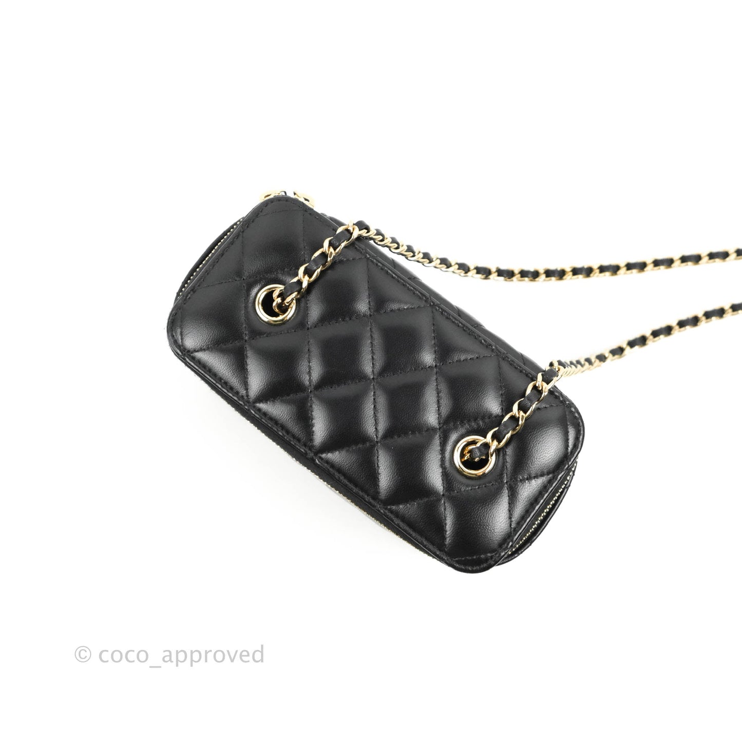 Chanel Classic Vanity with Chain Black Lambskin Gold Hardware