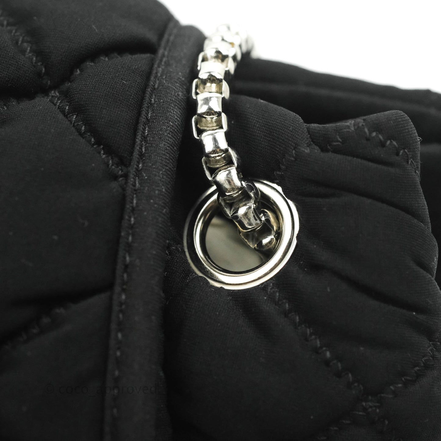 Chanel Black Jersey Bubble Quilt Accordion Flap Bag Silver Hardware