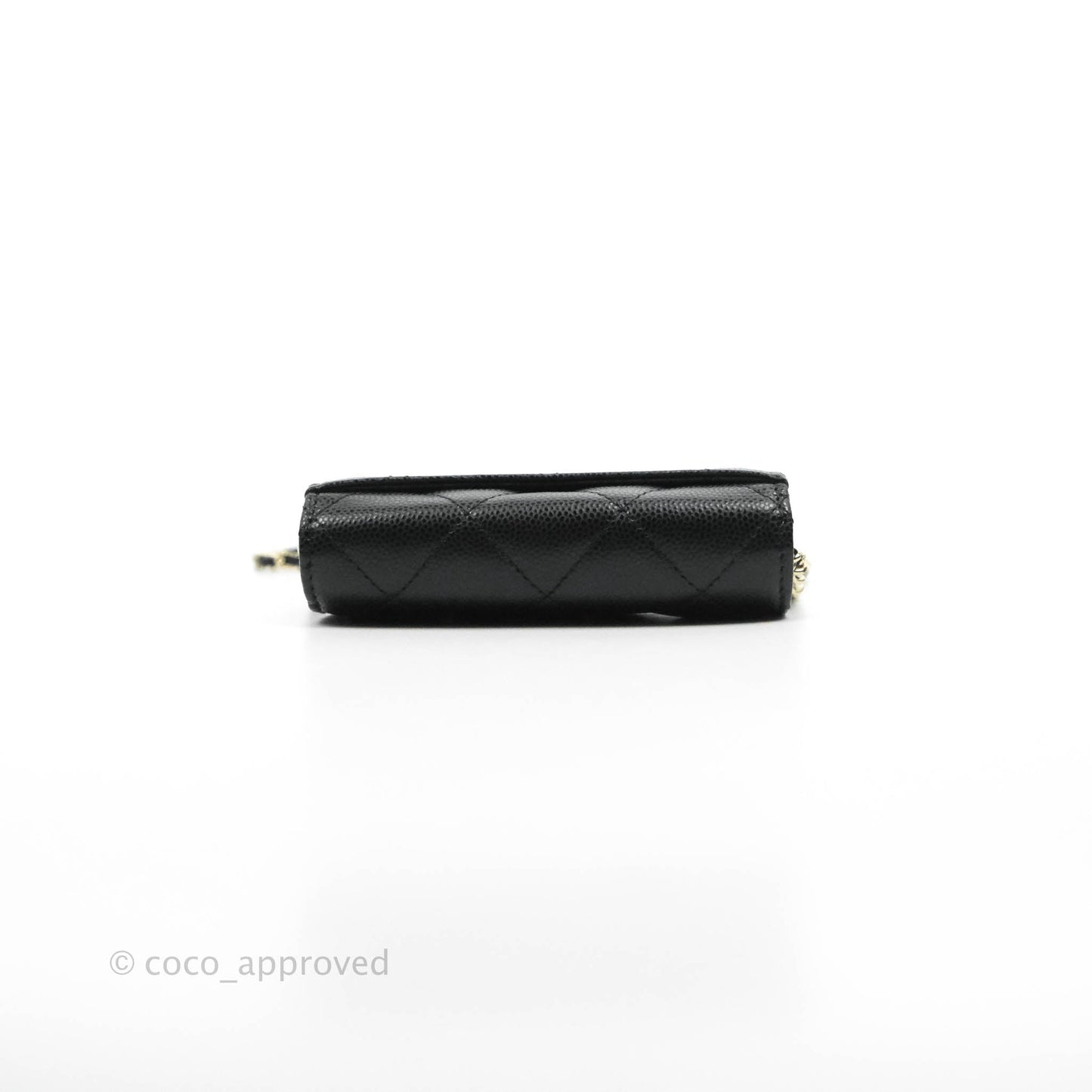Chanel Mini Wallet With Chain Black Caviar Gold Hardware
