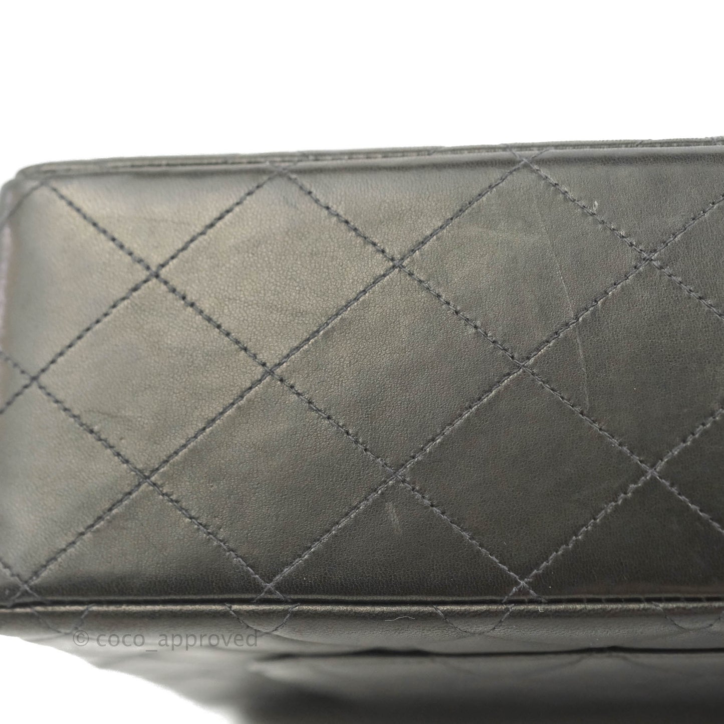 Chanel Vintage Jumbo Single Flap Black Lambskin 24K Gold Hardware