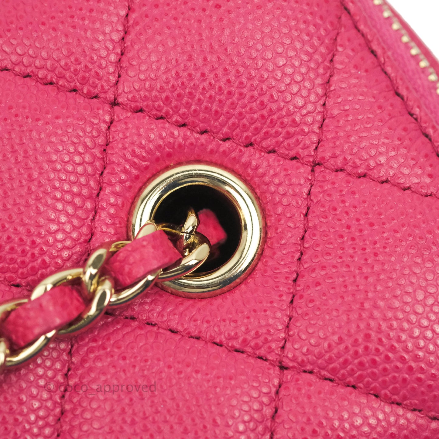 Chanel Vanity with Classic Chain Pink Caviar Gold Hardware