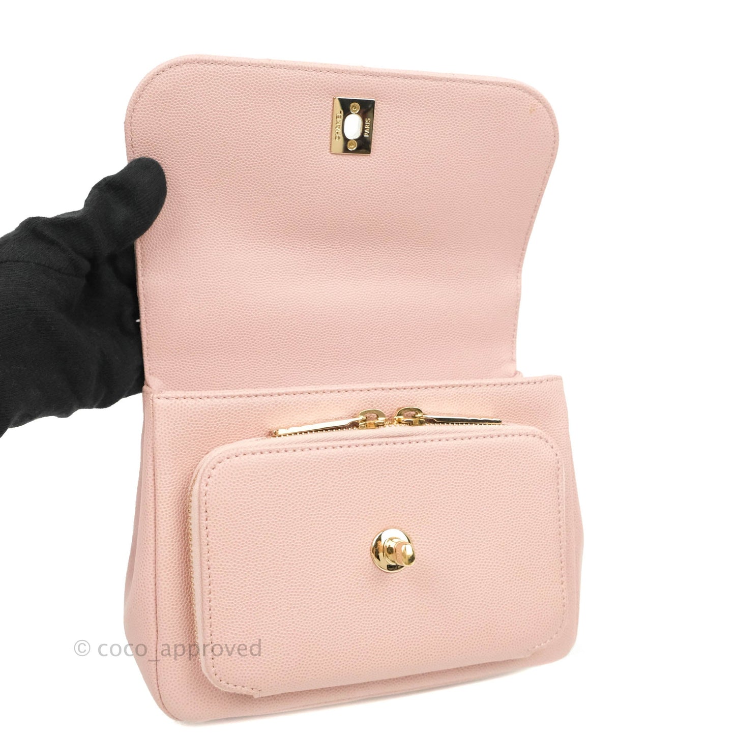 Chanel Quilted Small Business Affinity Flap Pink Caviar Gold Hardware