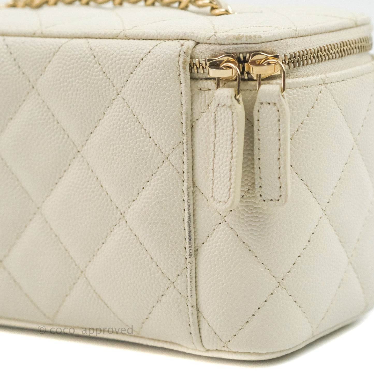 Chanel Classic Vanity with Chain Ivory Caviar Gold Hardware