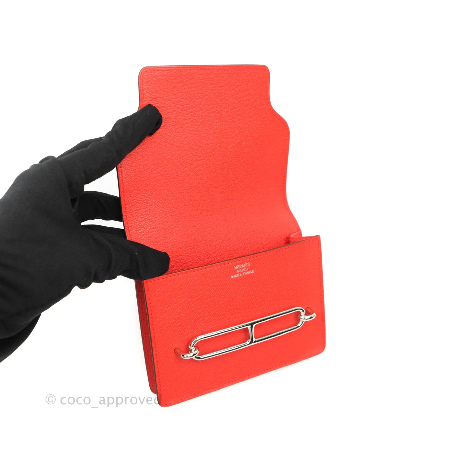 Hermès Roulis Slim Wallet Capucine Palladium Hardware