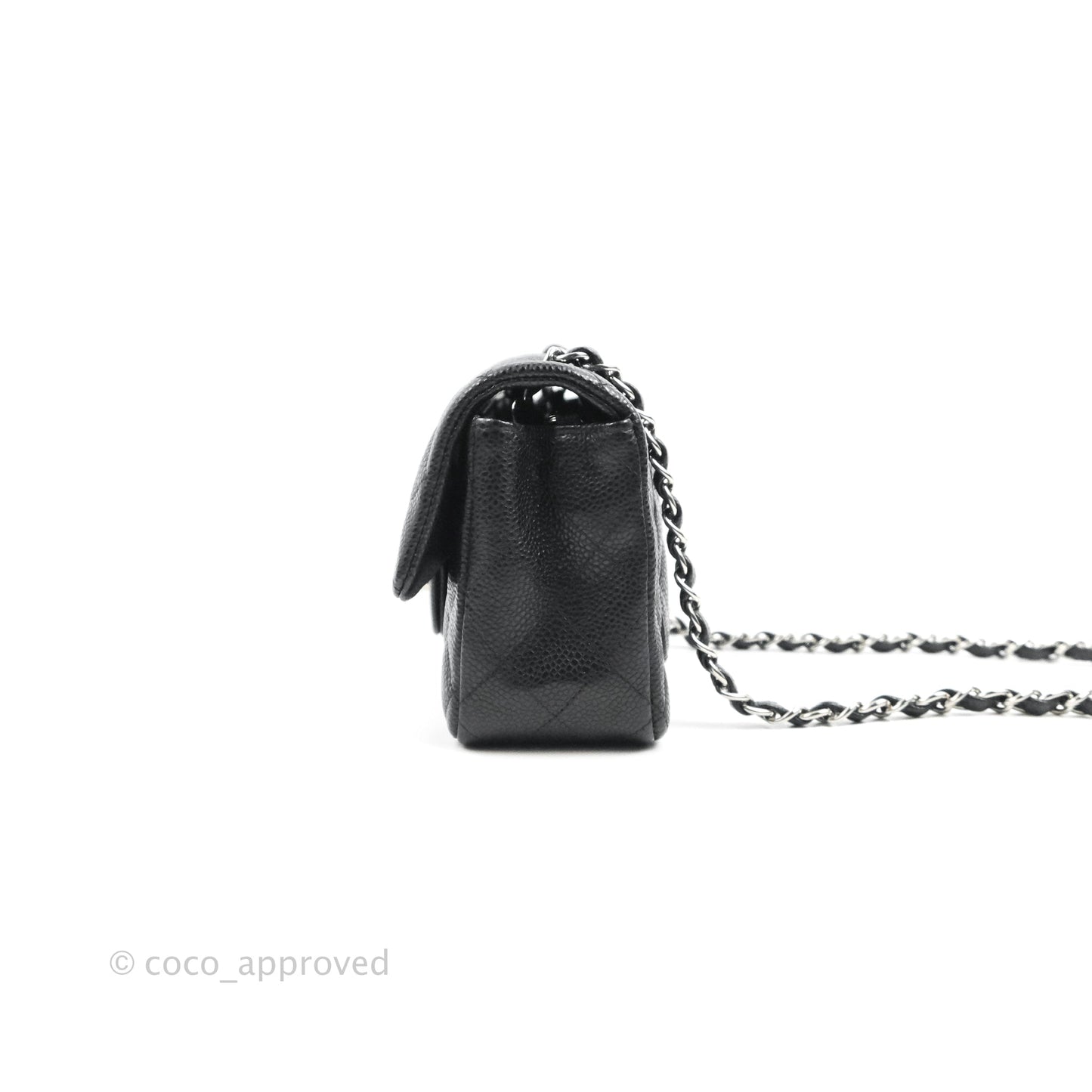 Chanel Quilted Mini Rectangular Black Caviar Silver Hardware