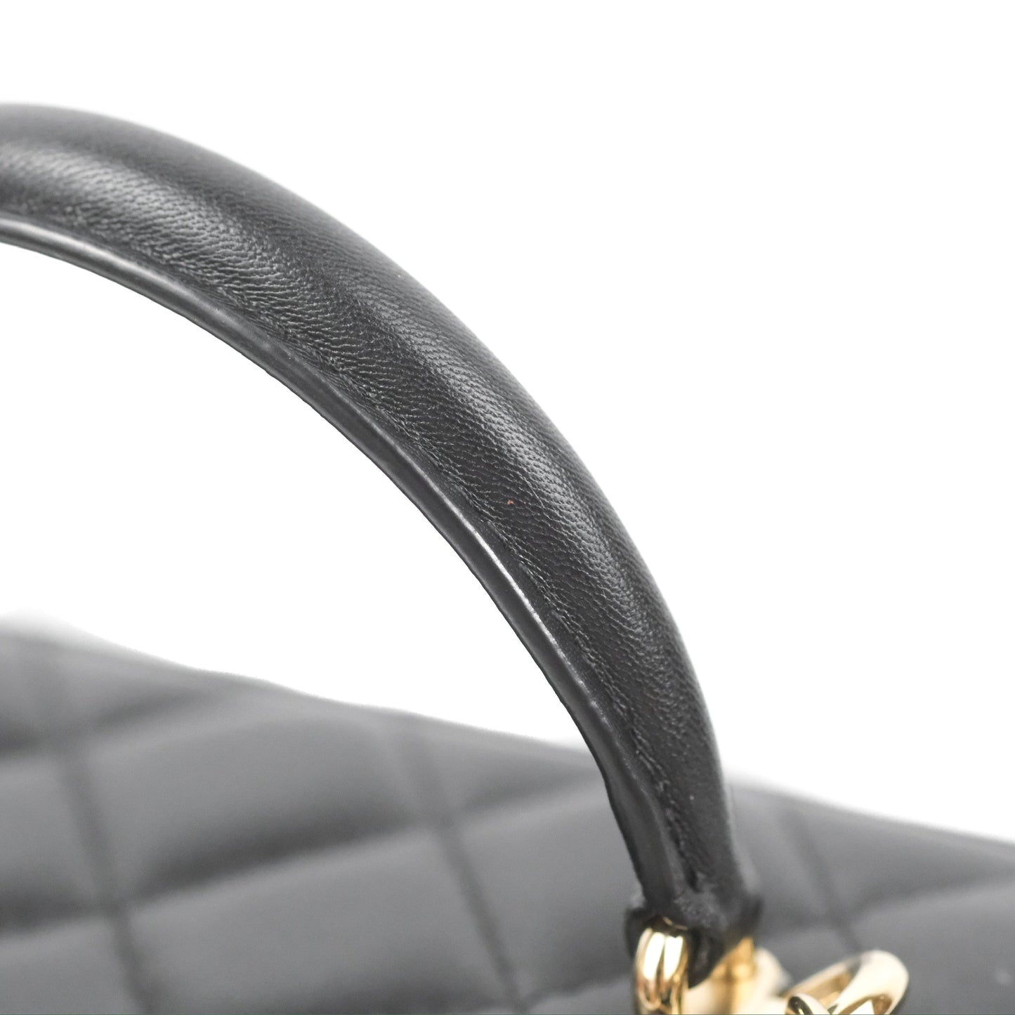 Chanel Vanity Rectangular Top Handle Black Lambskin Gold Hardware