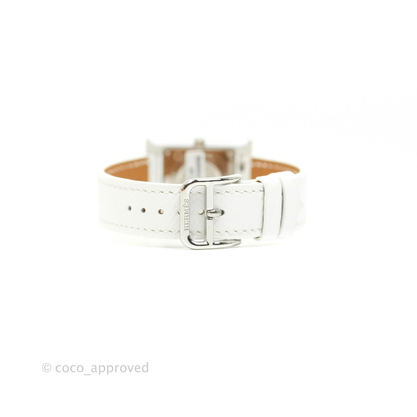 Hermès Heure H PM White Epsom Strap