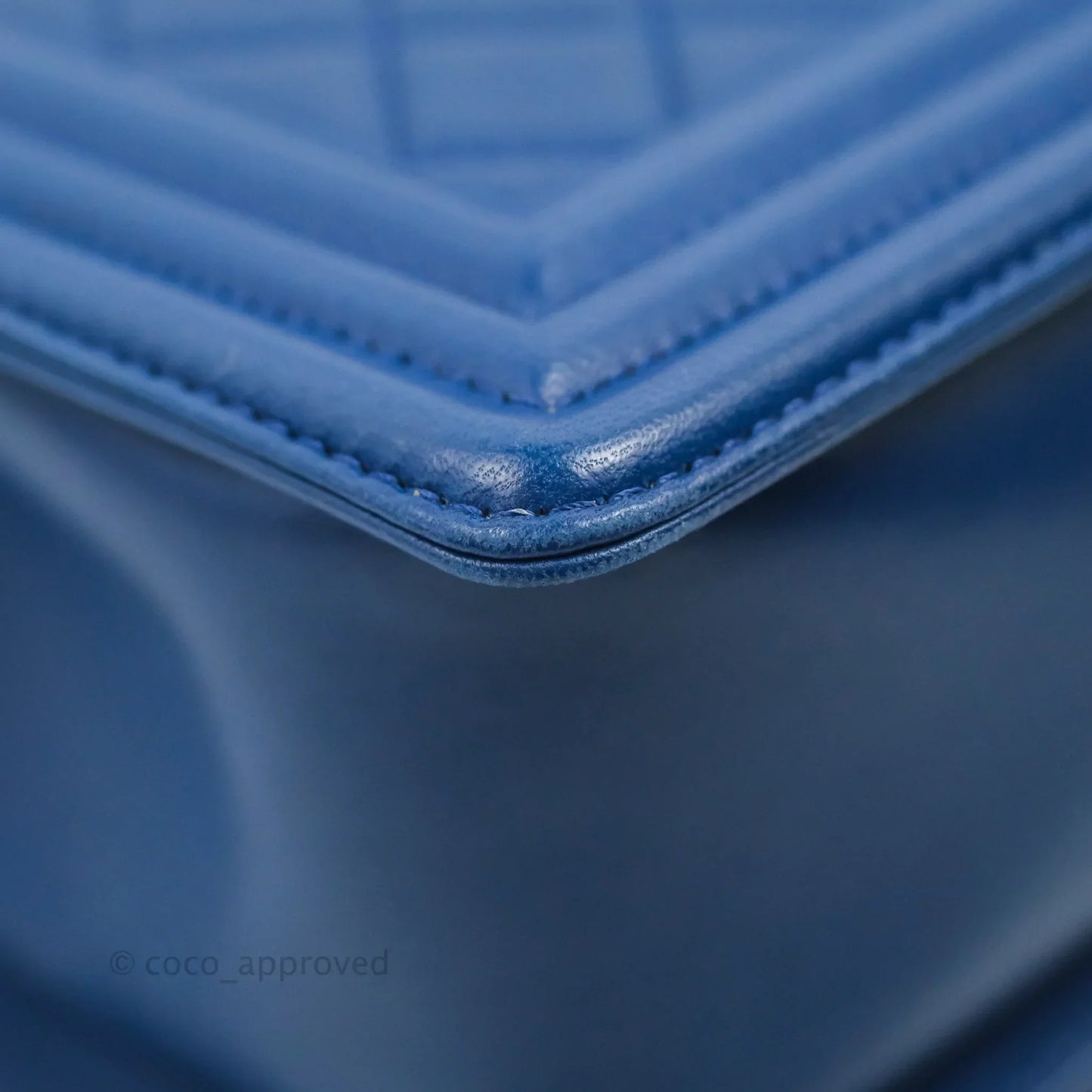 Chanel Quilted Medium Boy Blue Calfskin Ruthenium Hardware