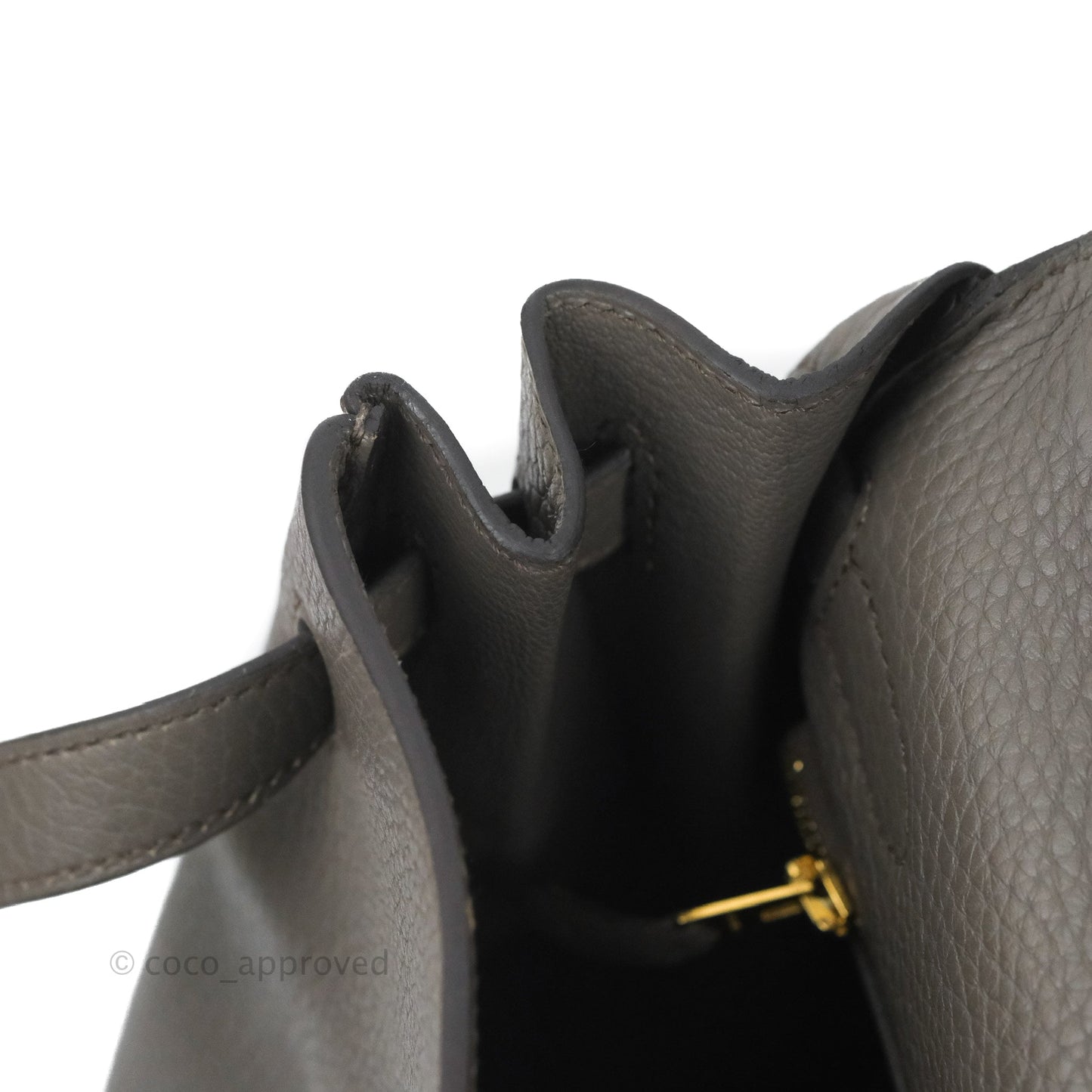 Hermès Kelly 35 Retourne Etain Clemence Gold Hardware