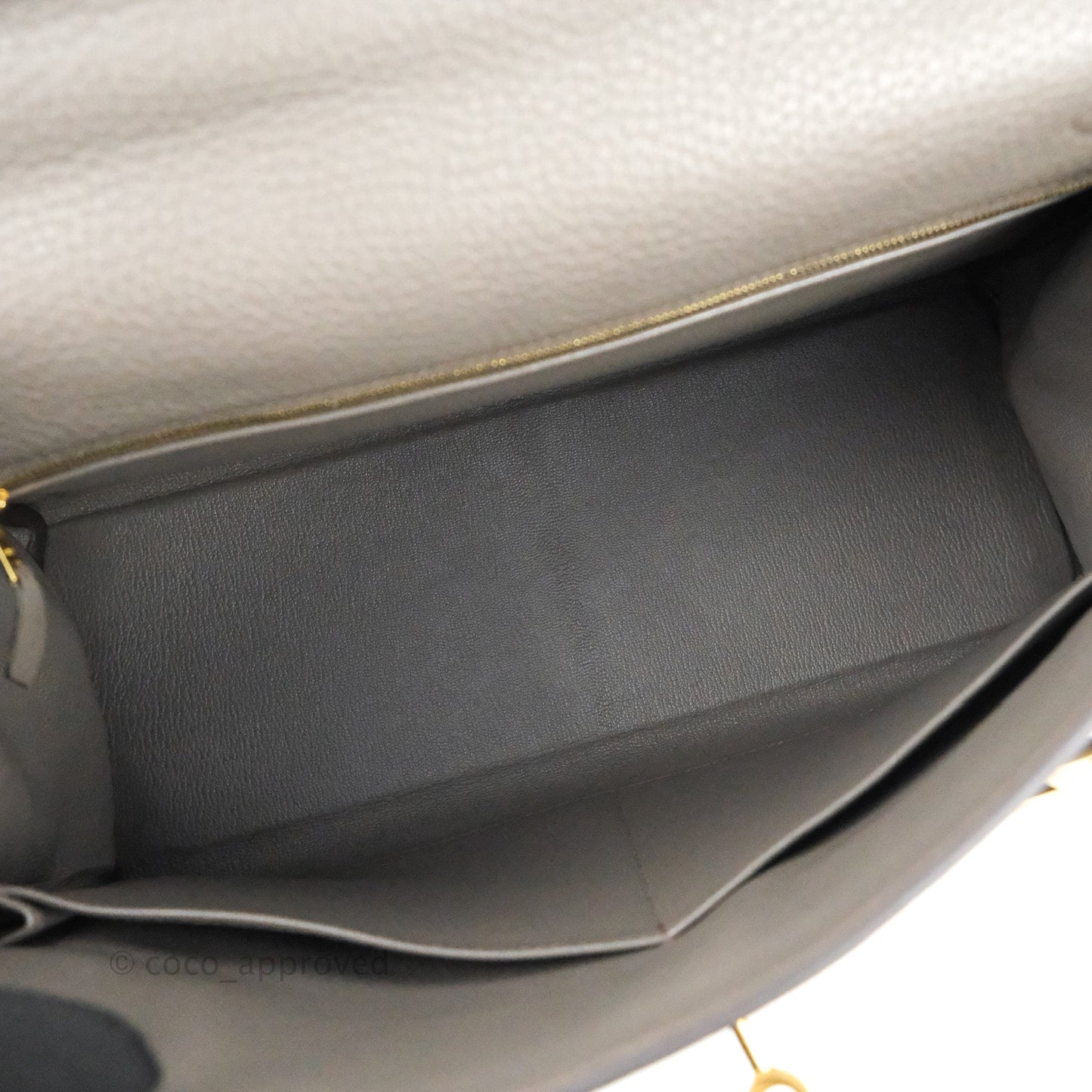 Hermès Kelly 35 Retourne Etain Clemence Gold Hardware