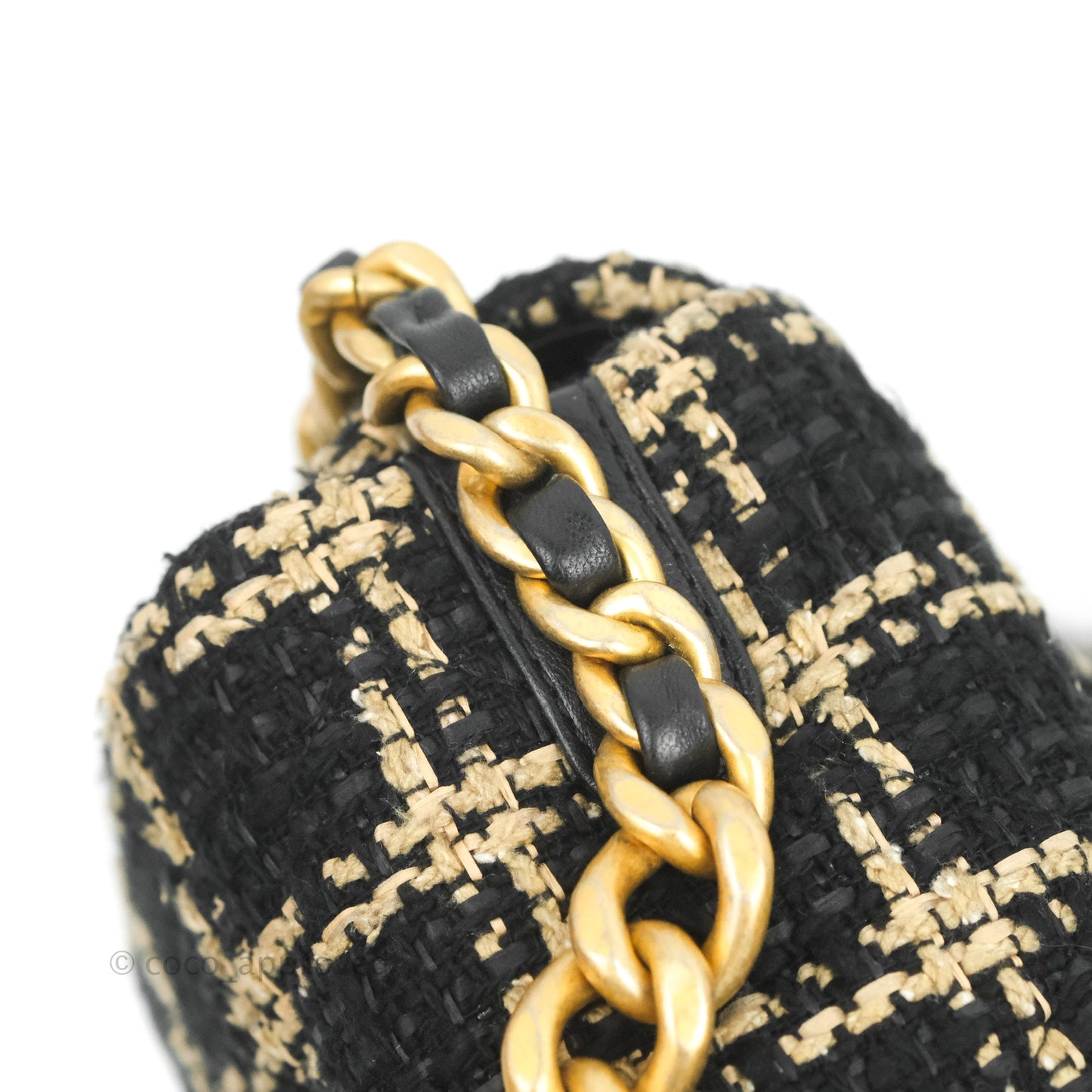 Chanel 19 Small Tweed Black Beige Mixed Hardware