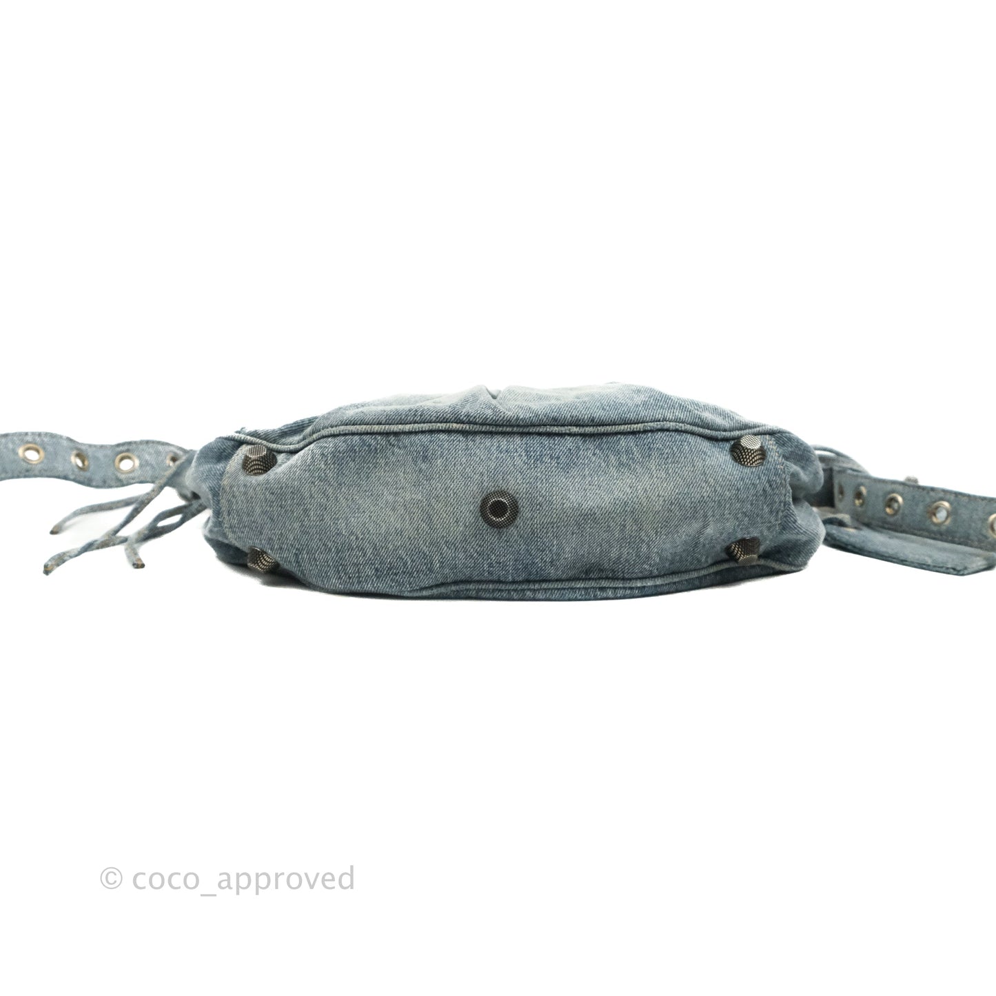 Balenciaga Le Cagole Small Embellished Denim Shoulder Bag