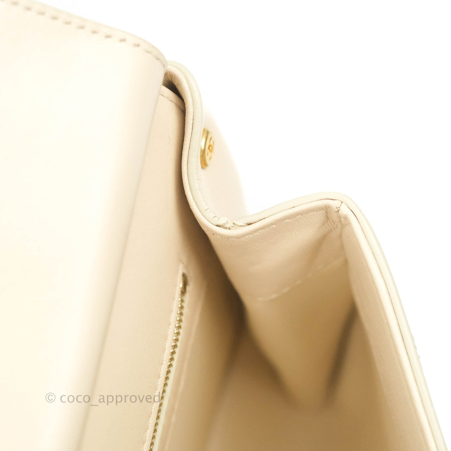 Chanel Small Flat Quilted Coco Luxe Flap Bag Light Beige Aged Gold Hardware