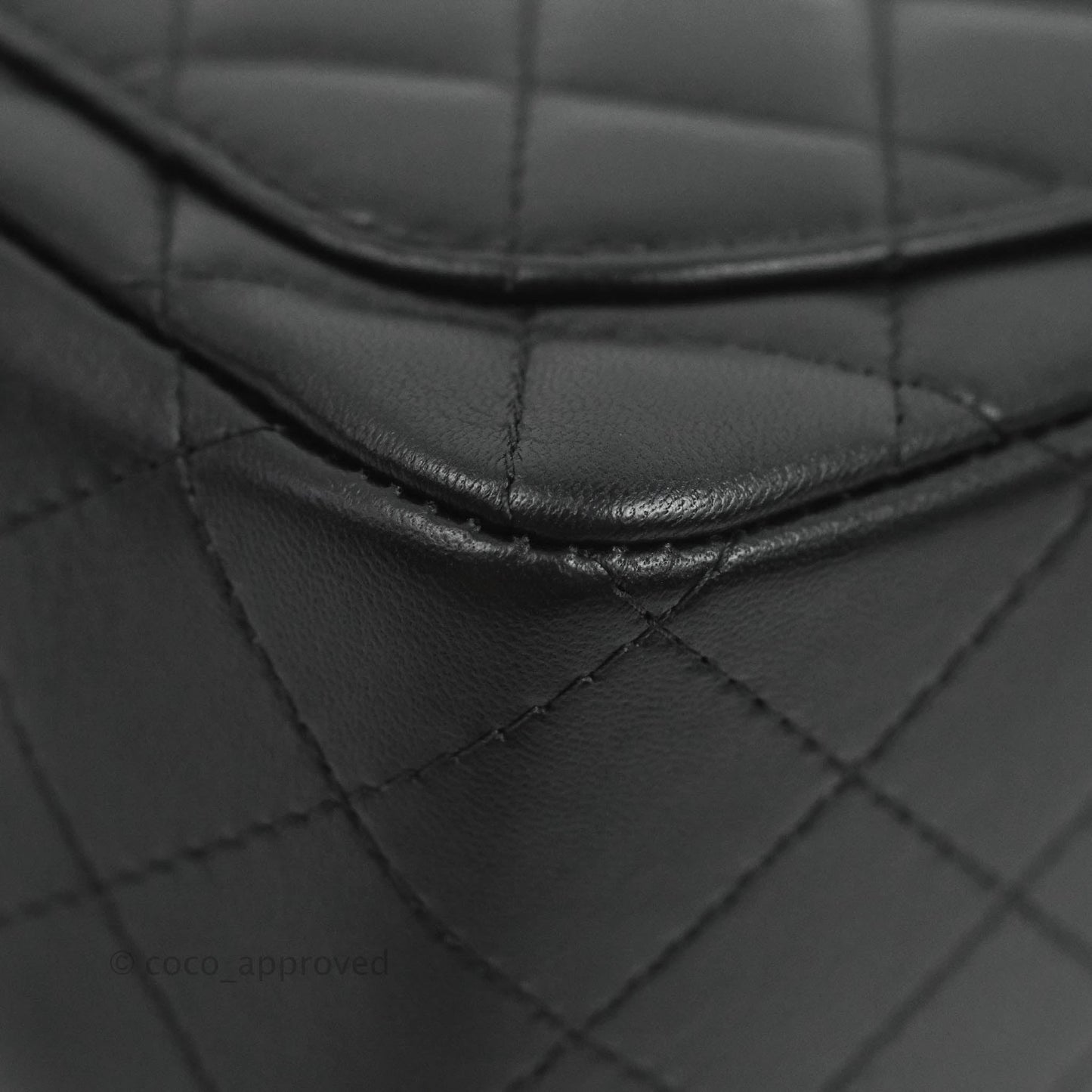 Chanel Quilted Mini Square Black Lambskin Gold Hardware