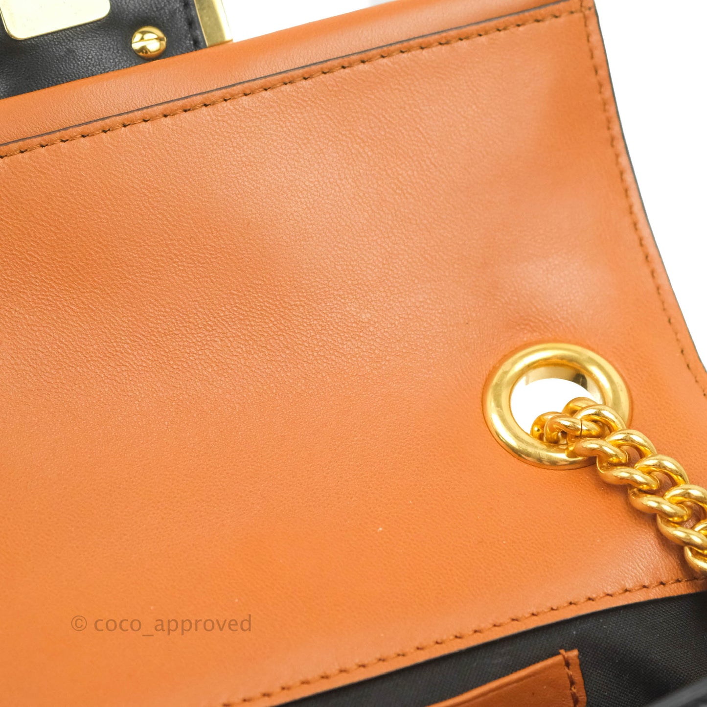 Fendi Mini Baguette Chain Bag Bi-Color Brown/Black Nappa