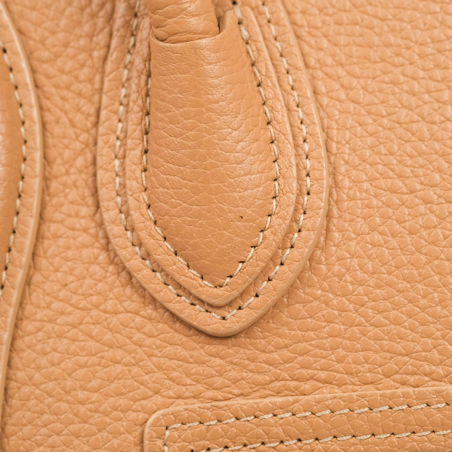 Celine Nano Luggage Drummed Beige Pink Calfskin