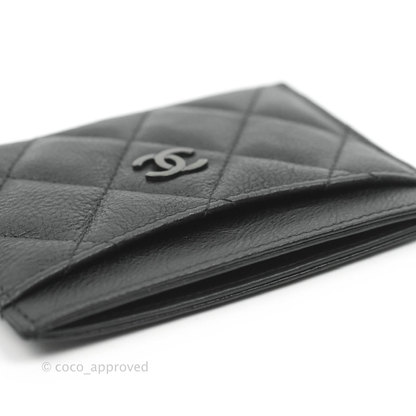 Chanel Quilted Classic Flat Card Holder So Black Calfskin