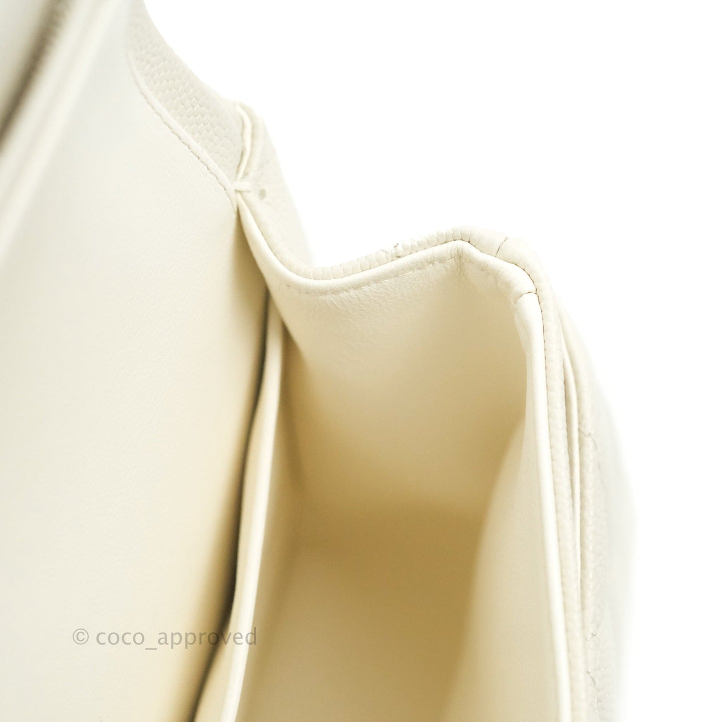 Chanel Classic Small S/M Quilted Flap White Caviar Gold Hardware 22C