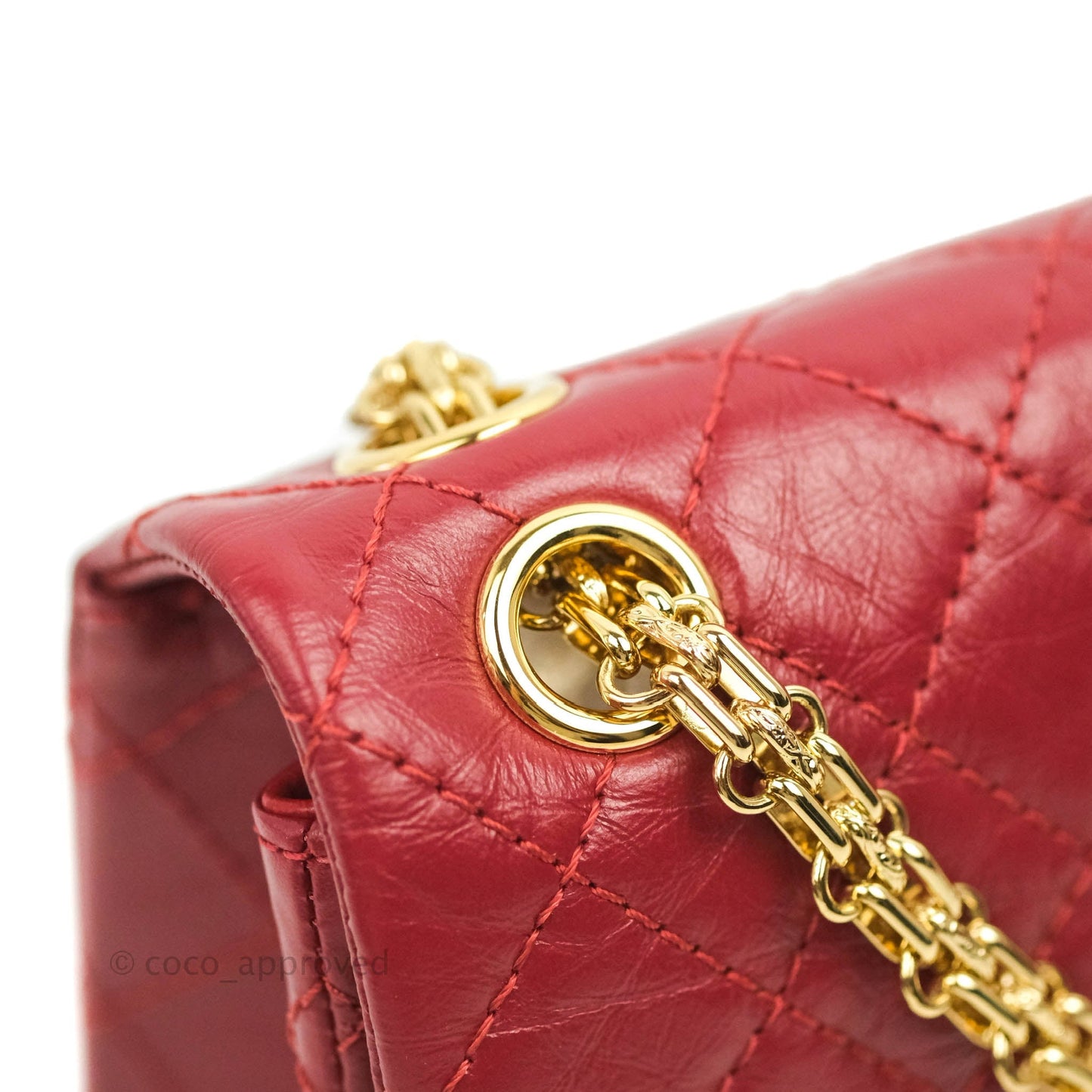 Chanel Mini Reissue 224 Red Aged Calfskin Gold Hardware 19S