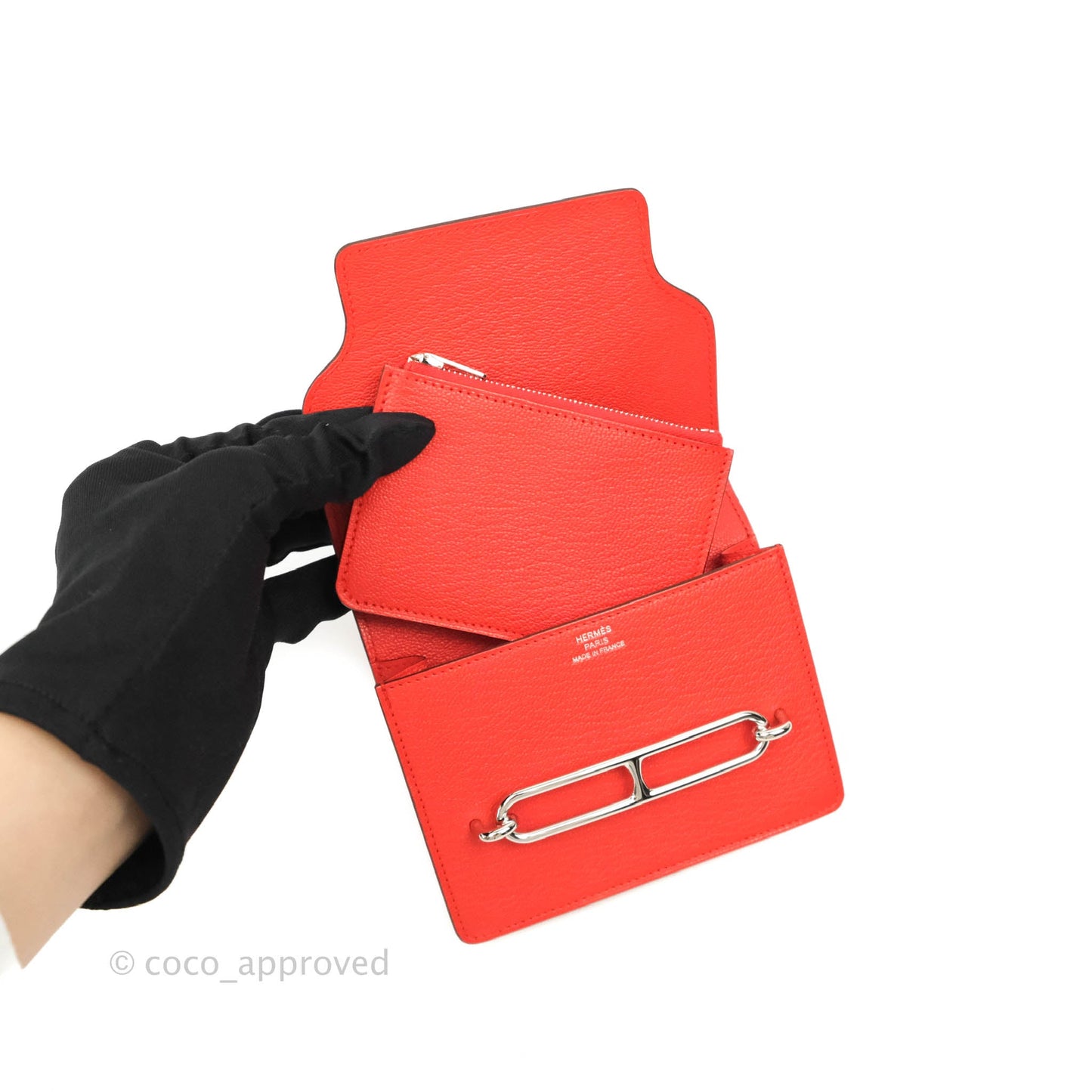 Hermès Roulis Slim Wallet Capucine Palladium Hardware