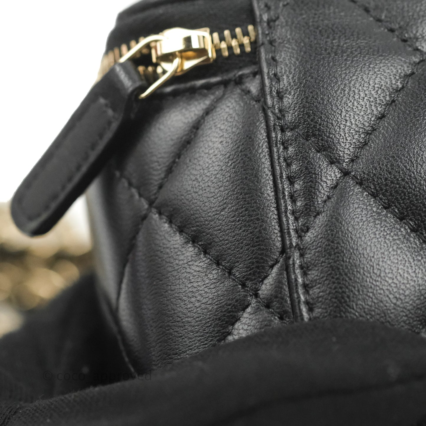 Chanel Mini Top Handle Vanity With Chain Black Lambskin Gold Hardware