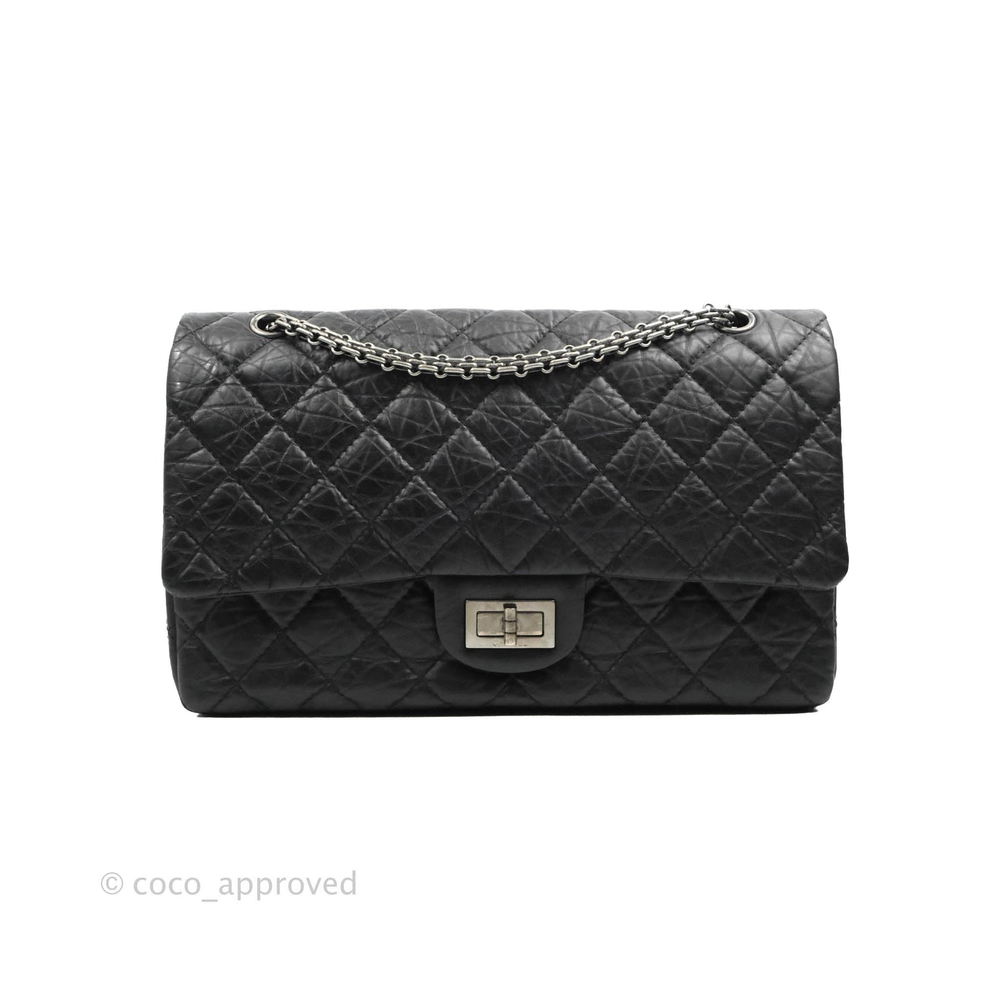 Chanel Reissue Quilted Aged Calfskin Black Ruthenium Hardware 227