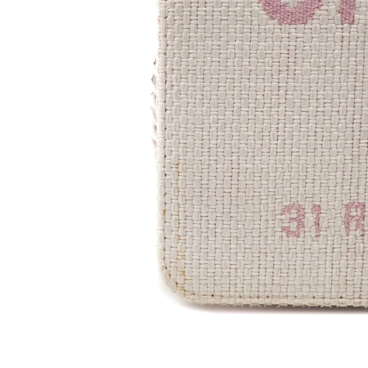 Chanel Deauville Wallet On Chain WOC Pink Canvas Silver Hardware