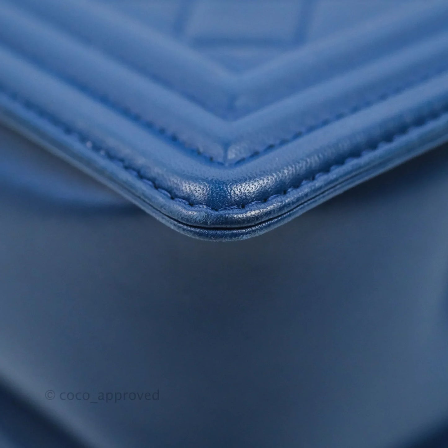 Chanel Quilted Medium Boy Blue Calfskin Ruthenium Hardware