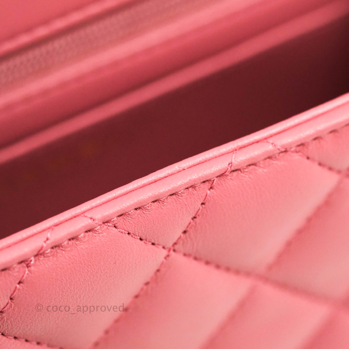 Chanel Top Handle Mini Rectangular Flap Bag Pink Lambskin Gold Hardware