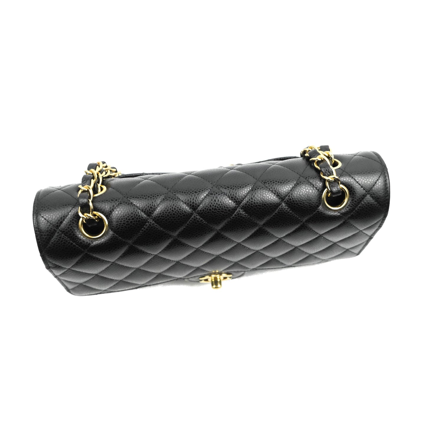 Chanel Classic M/L Medium Double Flap Black Caviar Gold Hardware