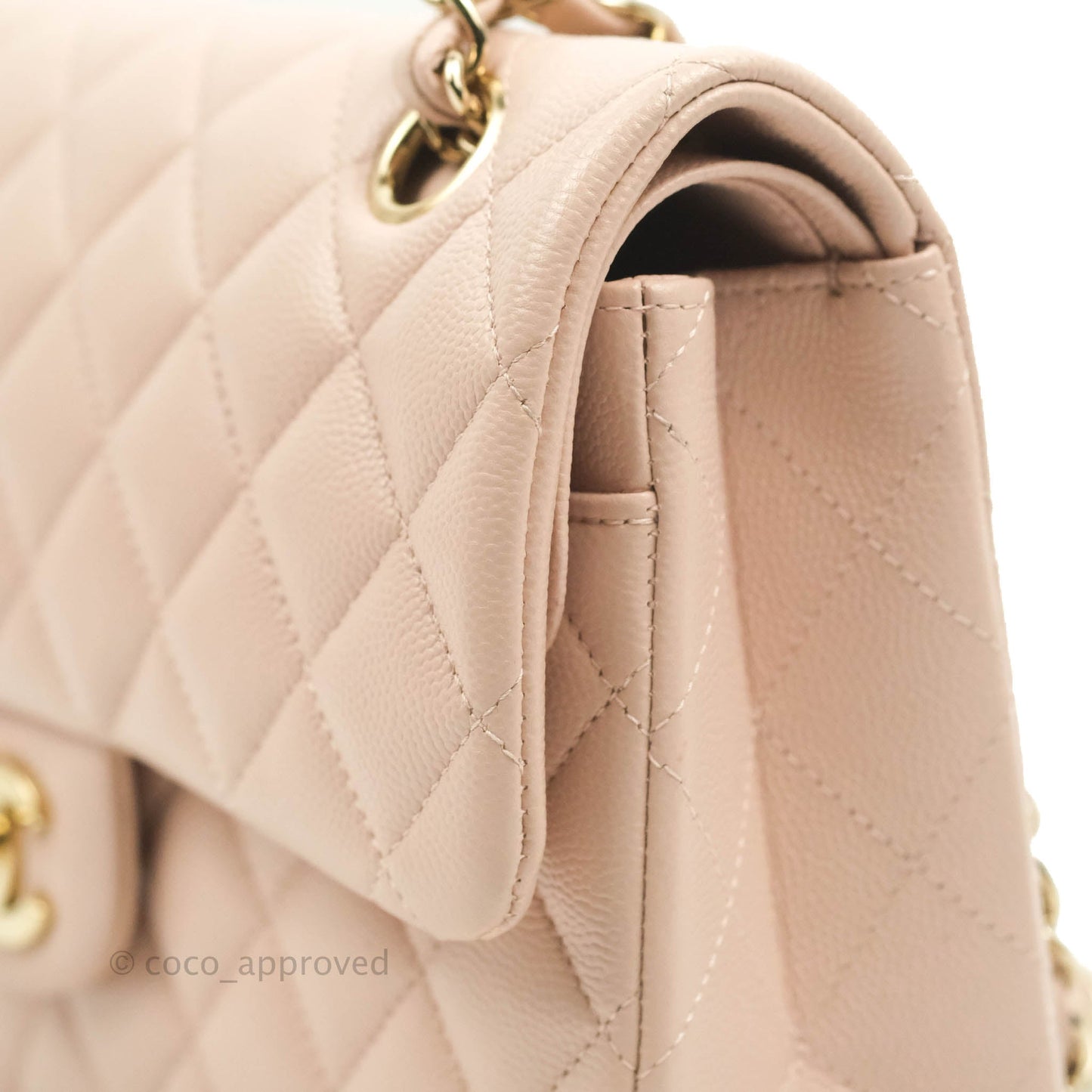 Chanel Small Classic Quilted Flap Rose Clair Pink Caviar Gold Hardware 21C
