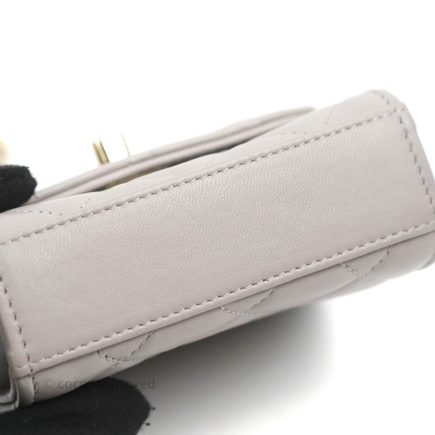 Chanel Mini Quilted Trendy CC Clutch With Chain Grey Lambskin Gold Hardware