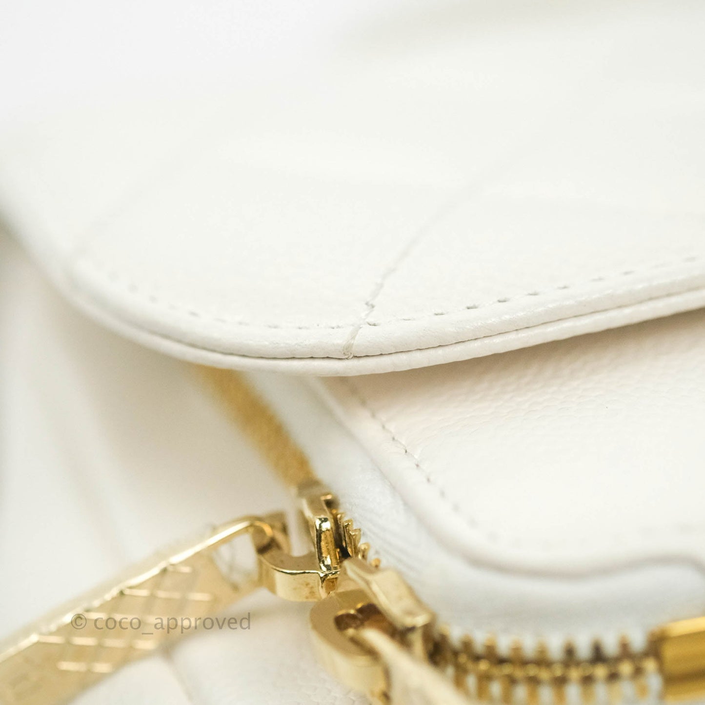 Chanel Quilted Small Business Affinity Flap White Caviar Gold Hardware