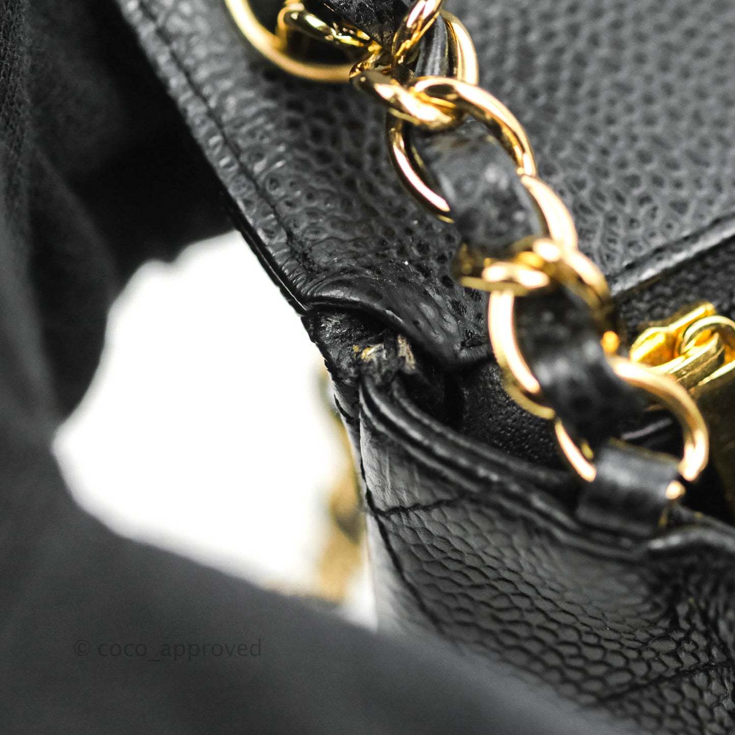 Chanel Quilted Mini Square Flap Bag Black Caviar 24K Gold Hardware