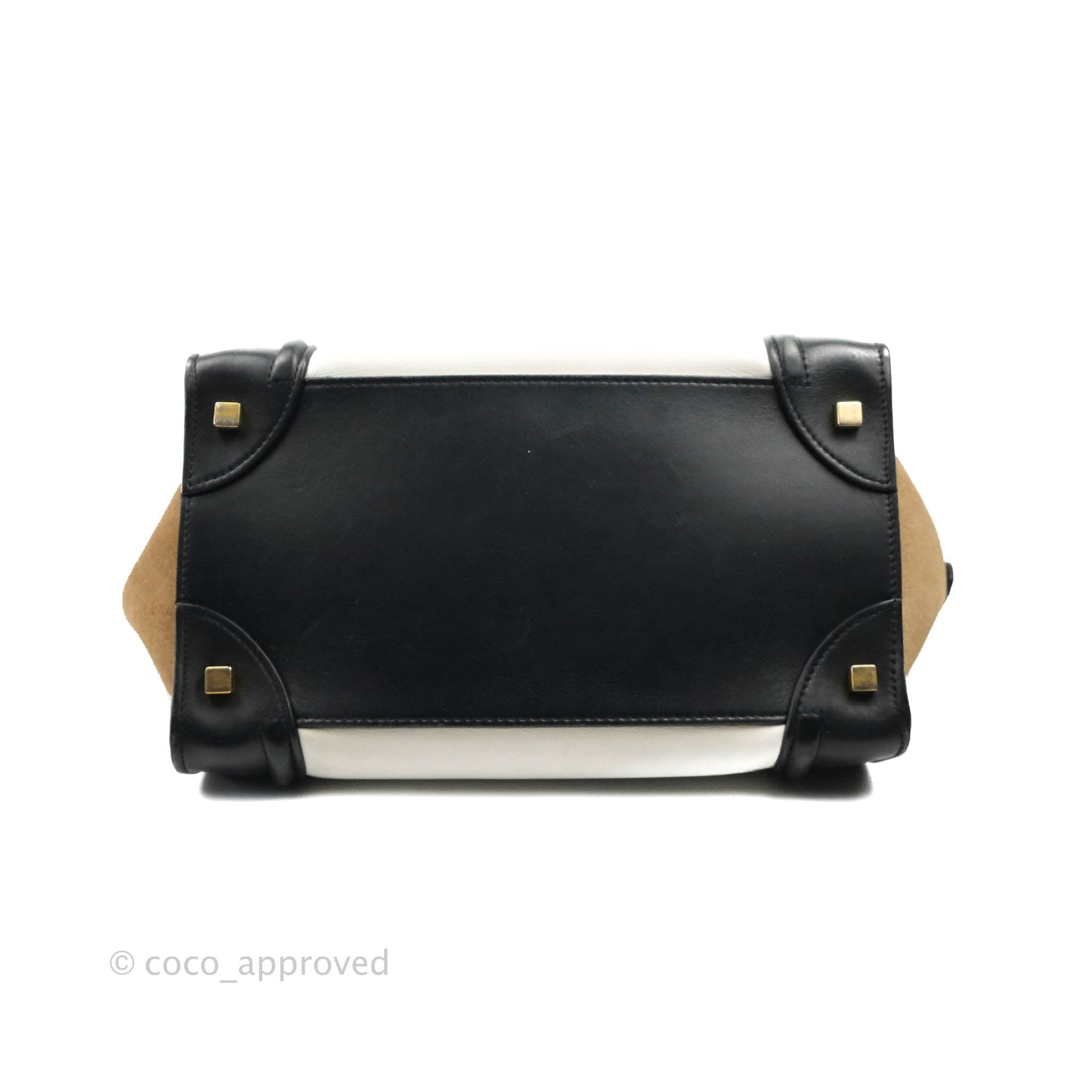 Celine Mini Luggage Bag Black/White/Brown Calfskin