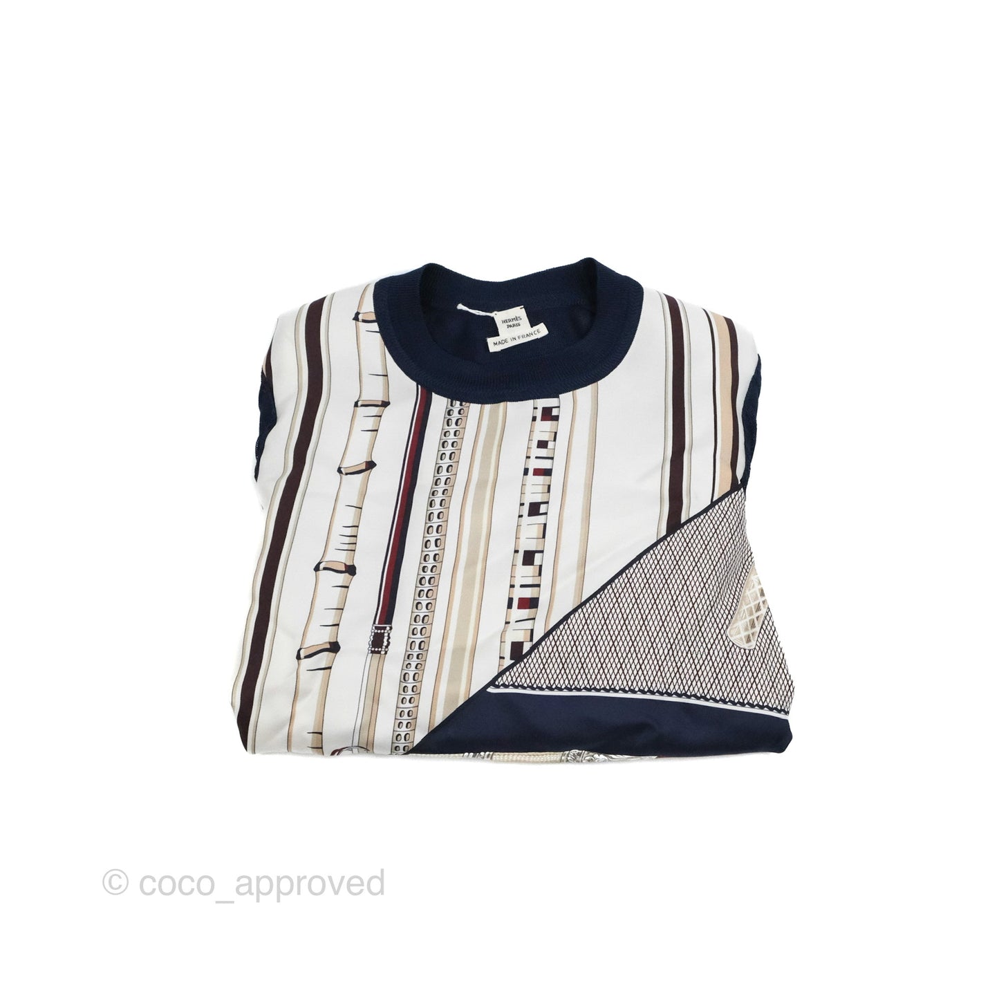 Hermes "Cannes et Cannes" Long-sleeve Twillaine Sweater Size 34