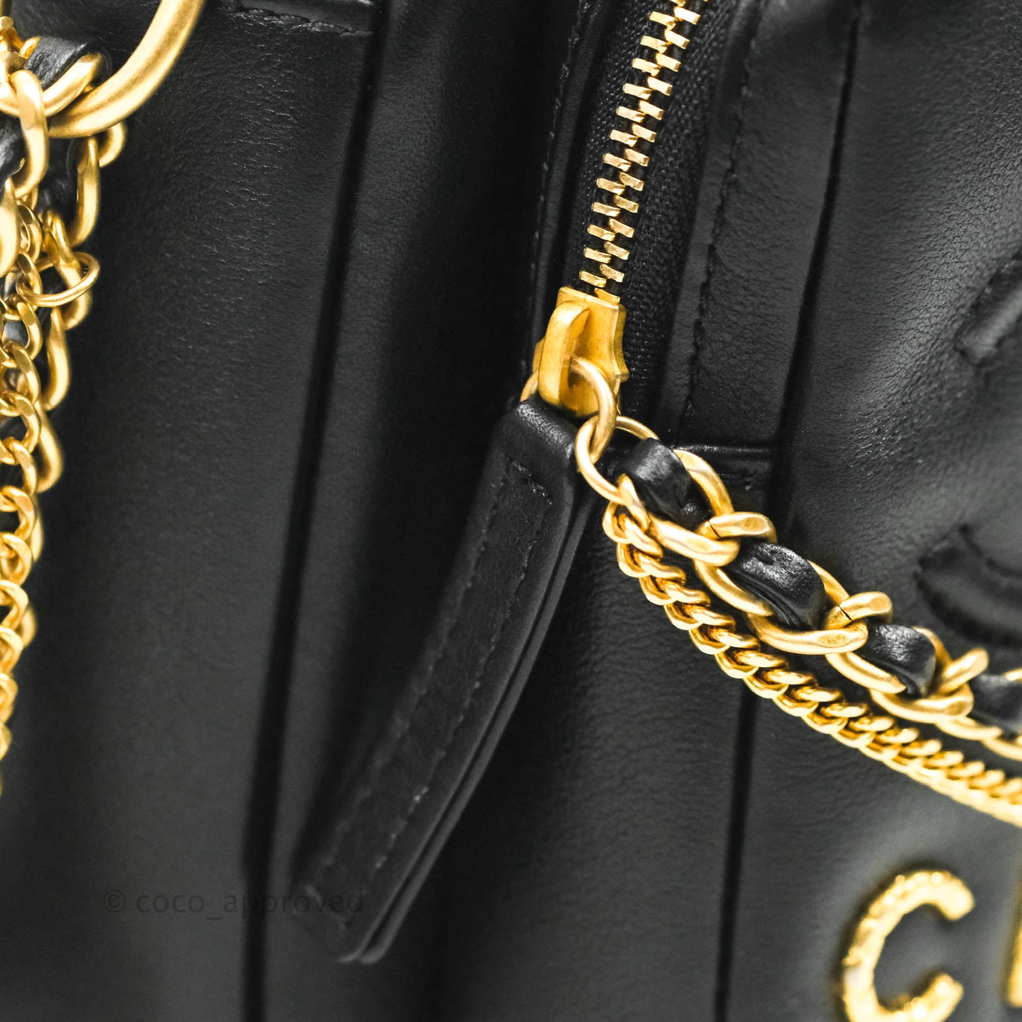 Chanel Quilted Small Camera Case Black Calfskin