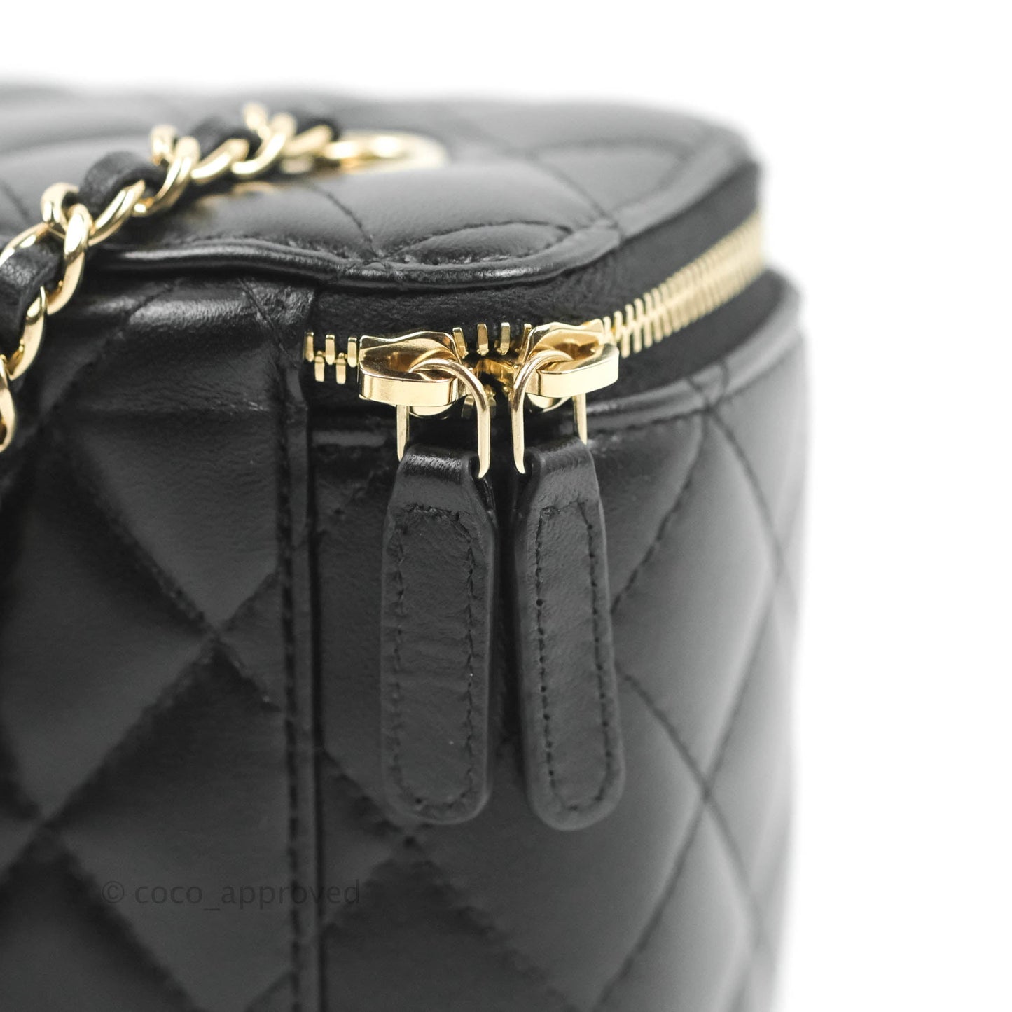 Chanel Classic Vanity with Chain Black Lambskin Gold Hardware