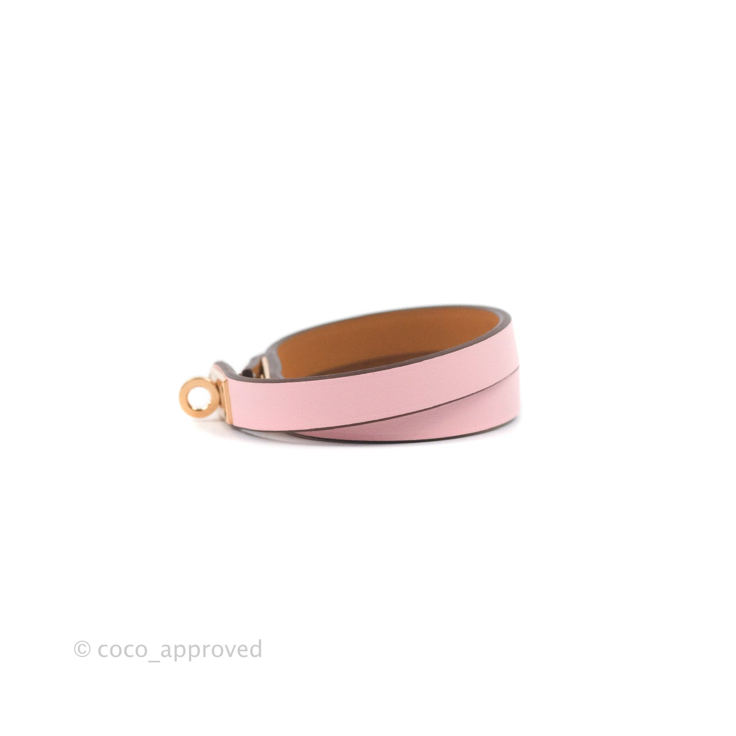 Hermès Kelly Double Tour Bracelet Rose Swift Gold Hardware
