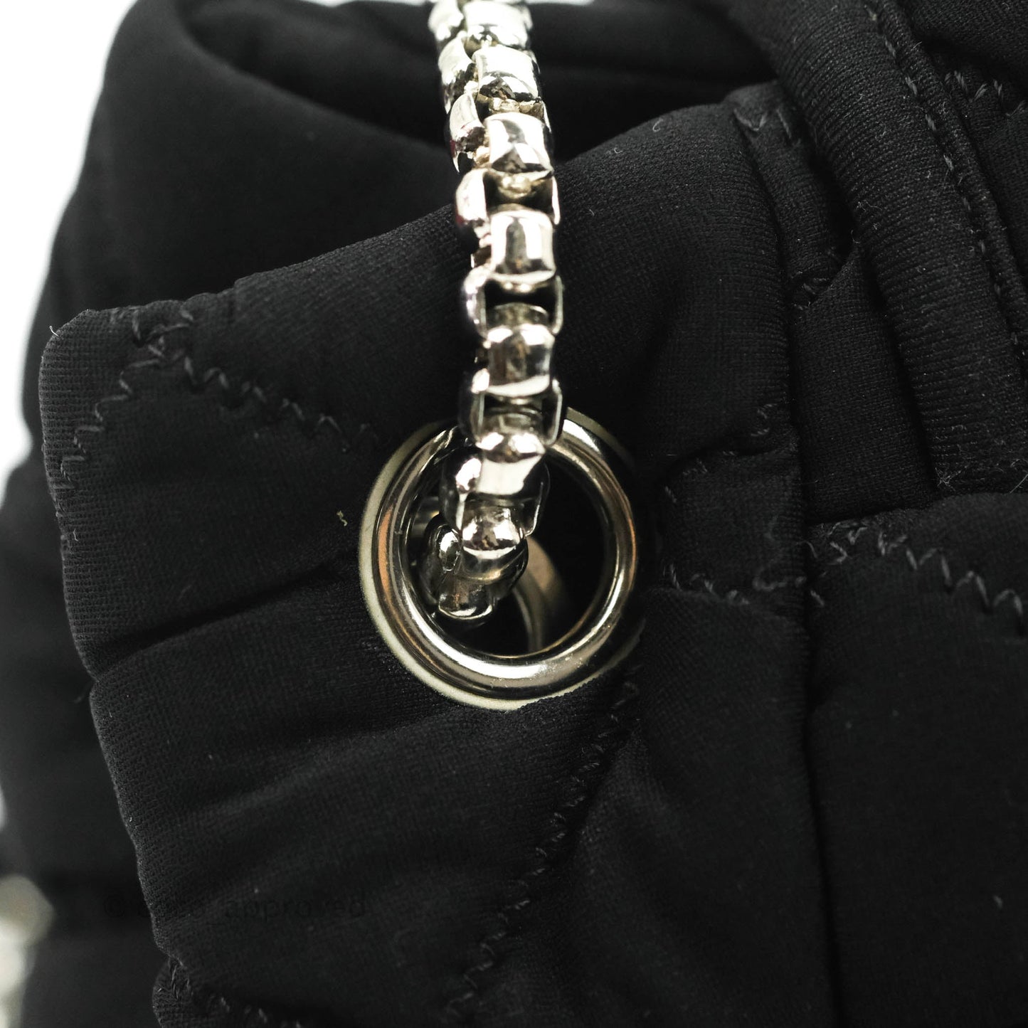 Chanel Black Jersey Bubble Quilt Accordion Flap Bag Silver Hardware