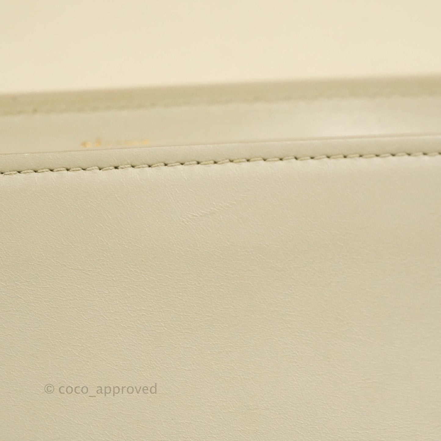 Celine Small Sleek Calfskin Tri-Color Trapeze Ivory
